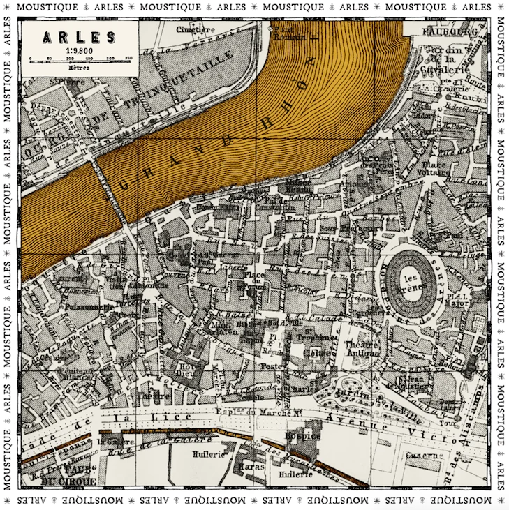 Foulard Plan d'Arles noir