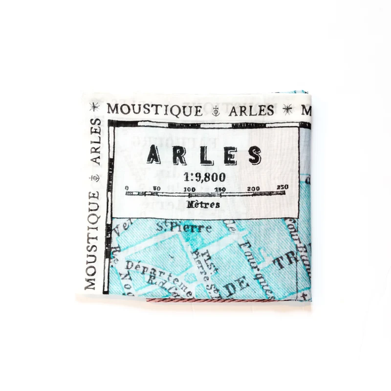 Foulard Plan d'Arles bleu