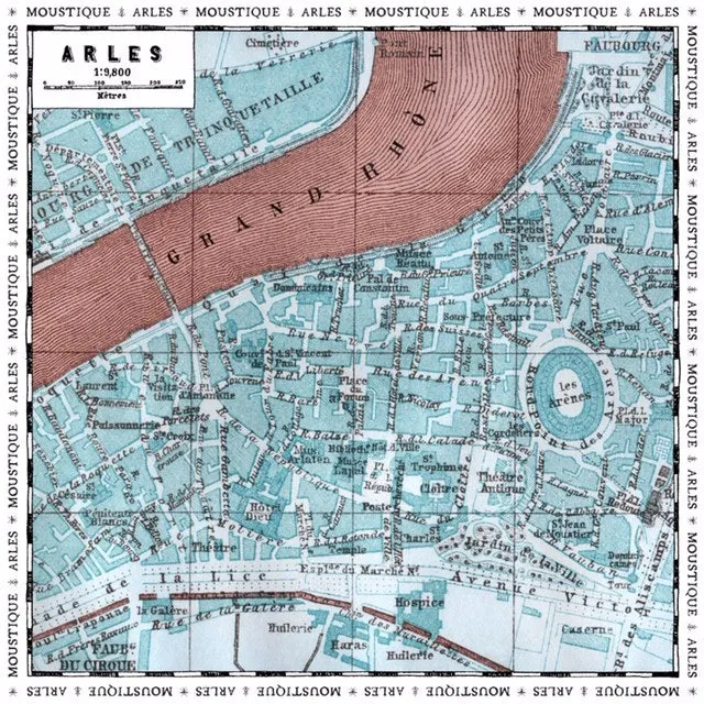 Foulard Plan d'Arles bleu