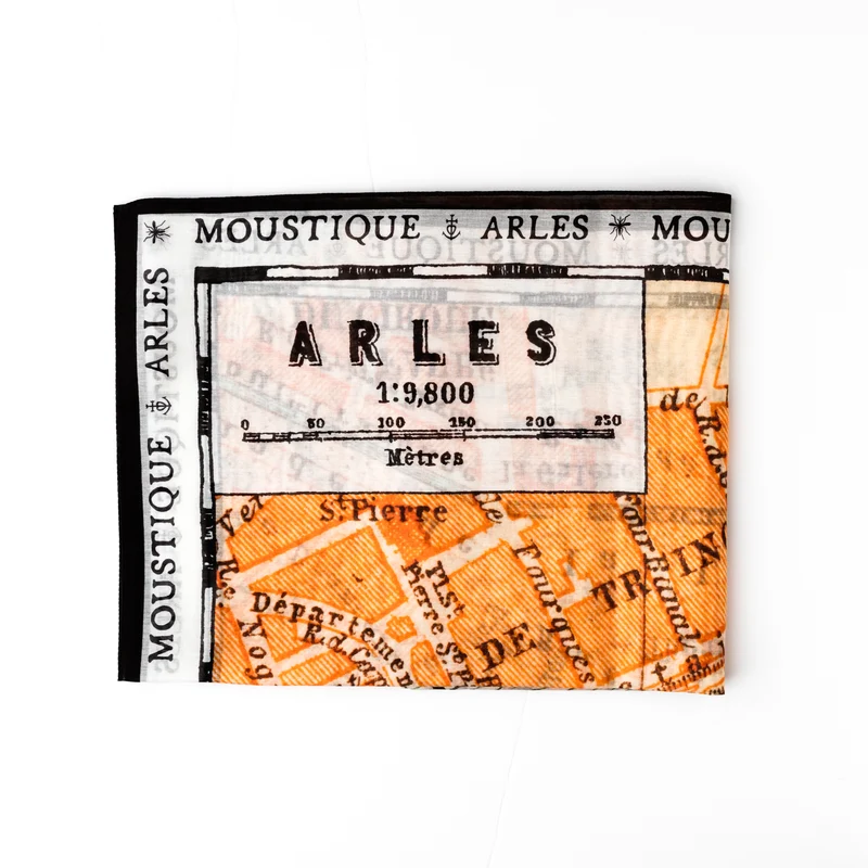 Foulard Plan d'Arles orange