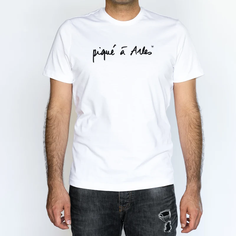 T-shirt manches courtes blanc Homme - Piqué à Arles