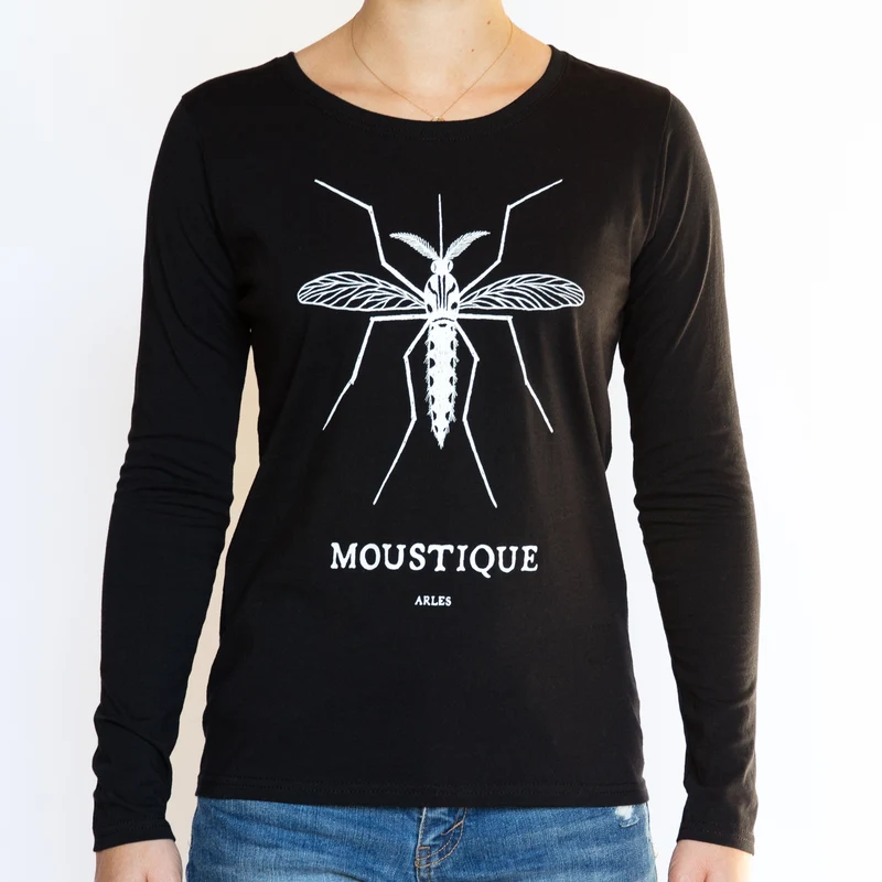 T-shirt manches longues noir Femme - Moustique