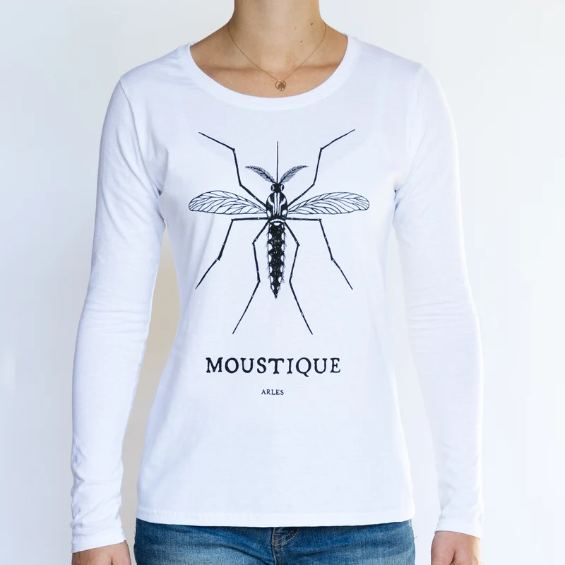 T-shirt manches longues blanc Femme - Moustique