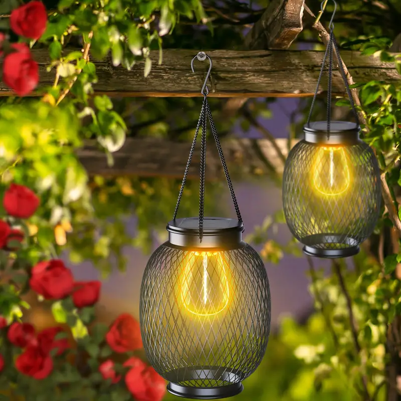 Guirlandes Suspendues Solaires – Éclairage pour Jardin, Terrasse et Cour