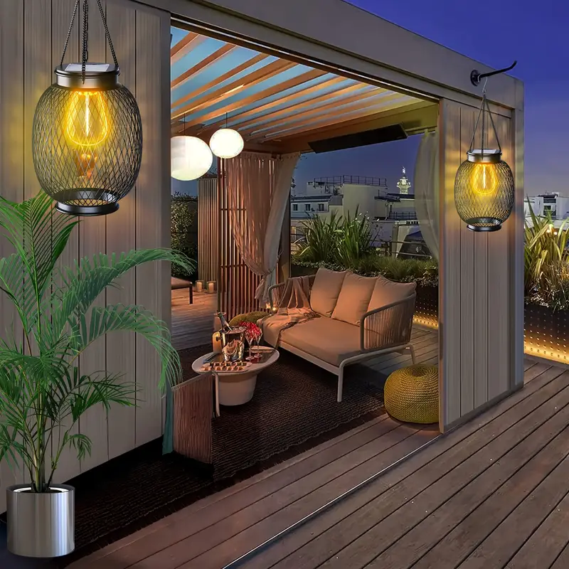 Guirlandes Suspendues Solaires – Éclairage pour Jardin, Terrasse et Cour