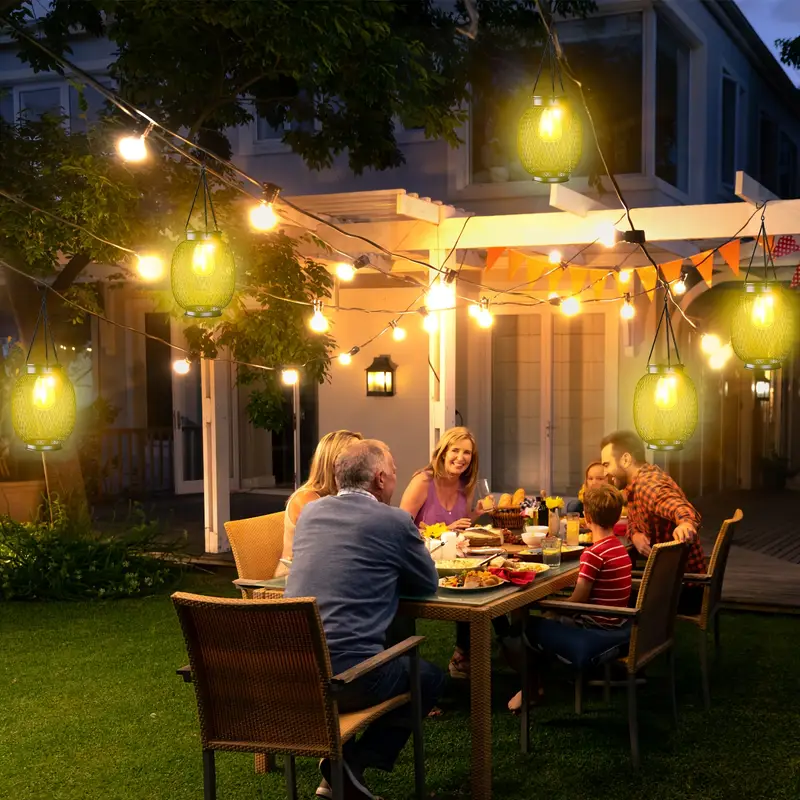 Guirlandes Suspendues Solaires – Éclairage pour Jardin, Terrasse et Cour
