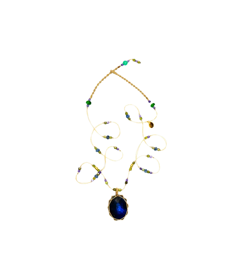 Collier en Labradorite Bleu Feu court