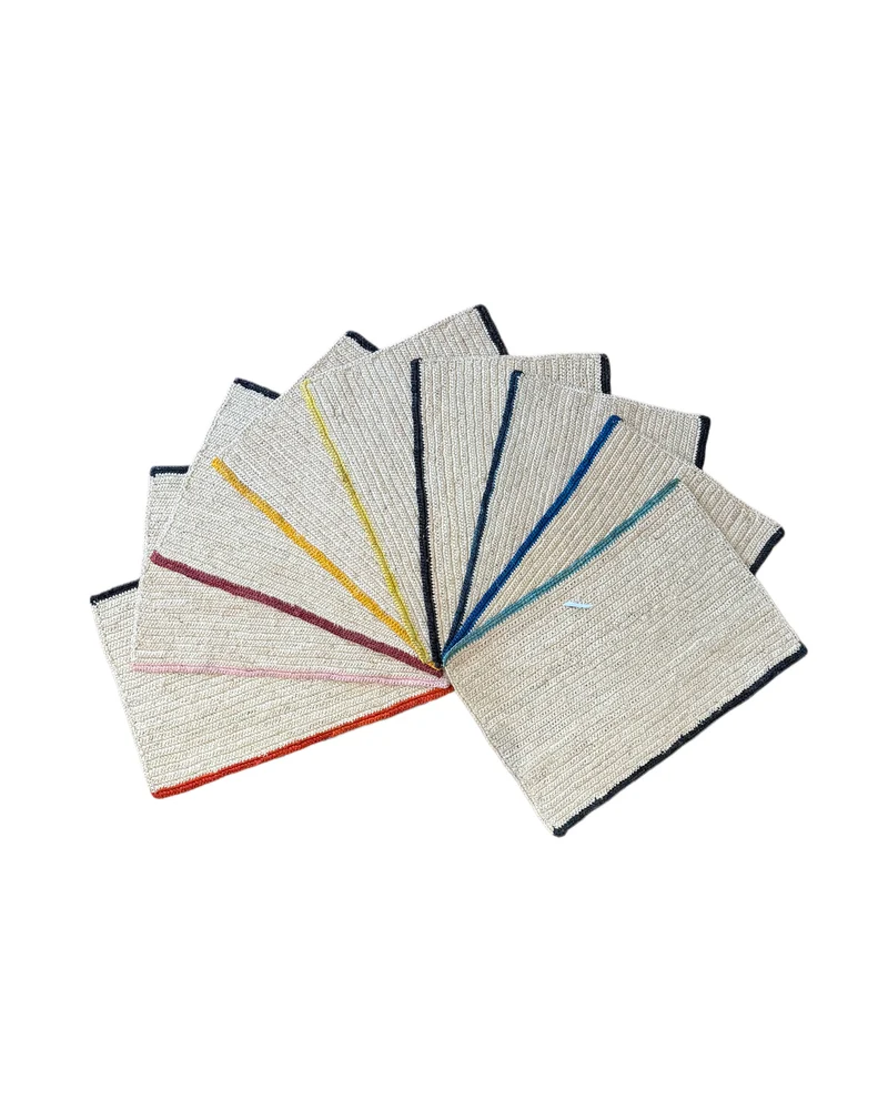 Set de table rectangle bordures colorées