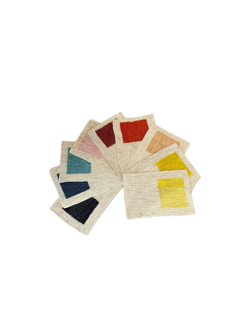 Set de table rectangle carré coloré