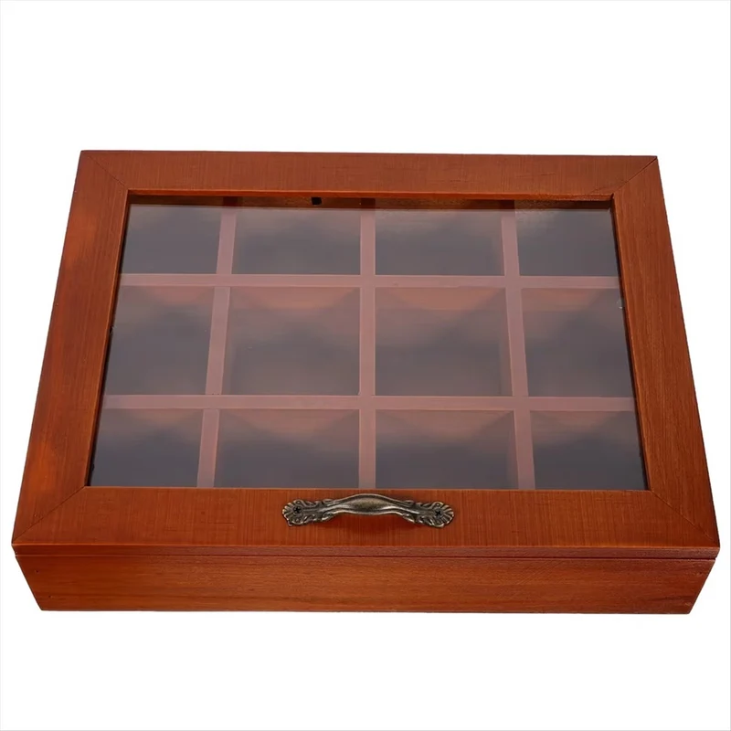 Boîte de Rangement en Bois avec 12 Compartiments