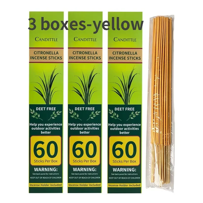 Bâton d'Encens Anti-Moustiques à la Citronnelle - Naturel et Sûr pour l'Extérieur