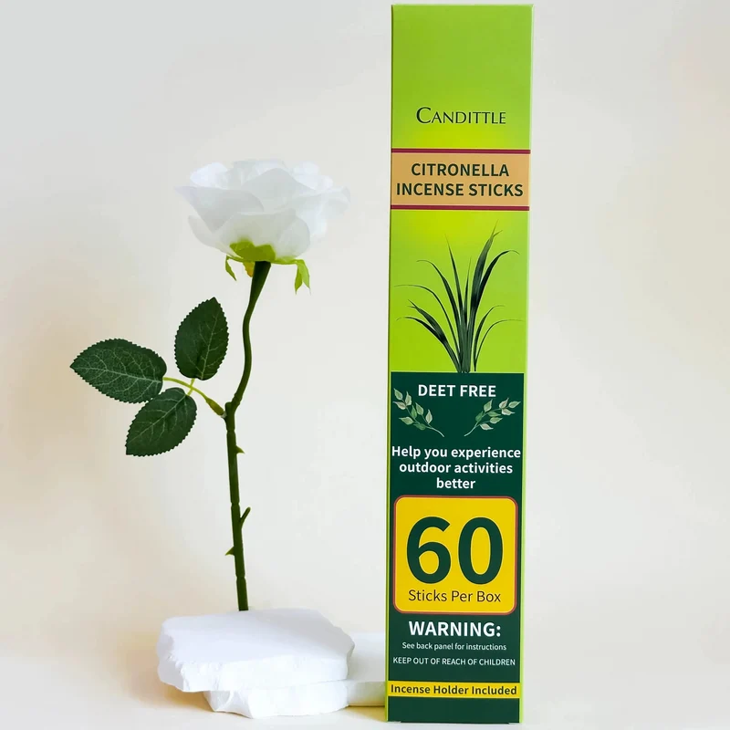 Bâton d'Encens Anti-Moustiques à la Citronnelle - Naturel et Sûr pour l'Extérieur