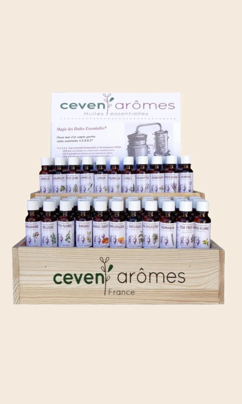 Coffret exclusif de 64 huiles essentielles de 20 ml 100% pures - Céven'Arômes
