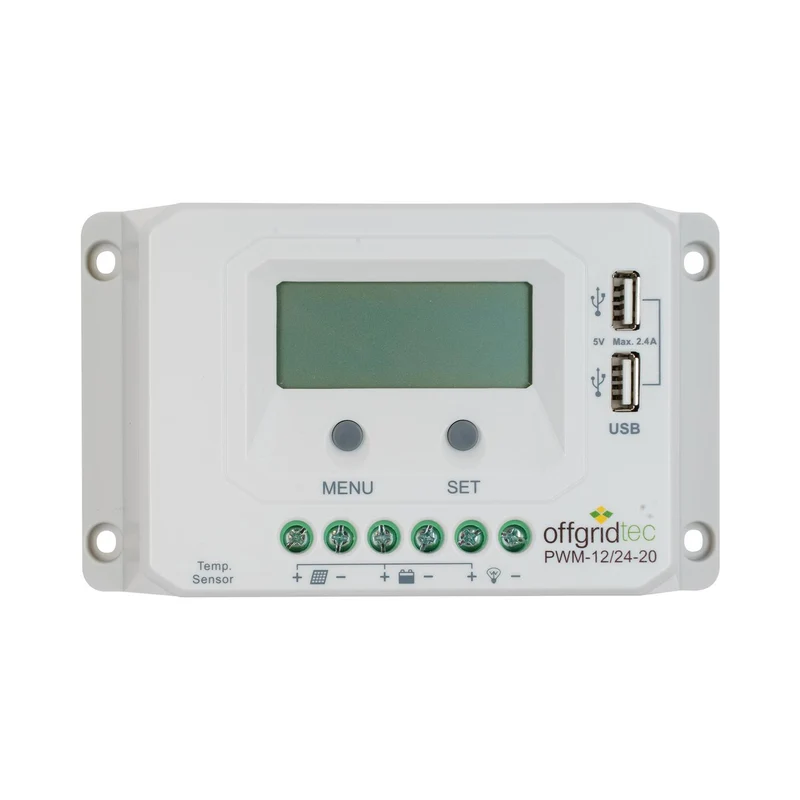 Contrôleur de charge solaire Offgridtec PWM Pro 12V/24V 20A USB — Pour BG-Protector