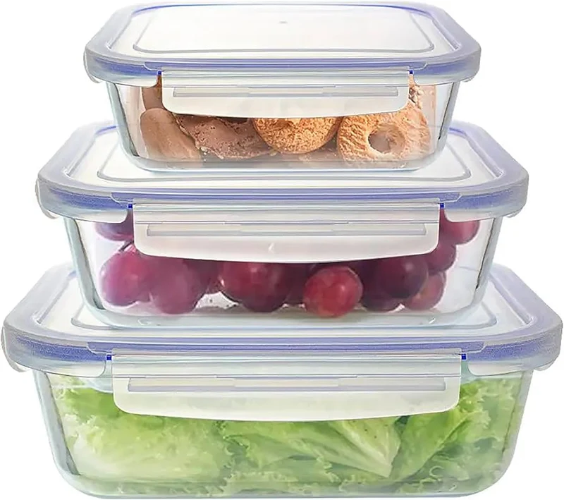 Set de 3 Boîtes Hermétiques en Plastique avec Couvercles Étanches - Conservation Alimentaire Réfrigérateur - Rangement Cuisine Sénégal