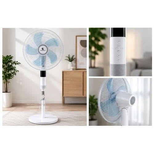 Ventilateur sur Pied Silencieux 5 Pales – Télécommande & 8 Vitesses