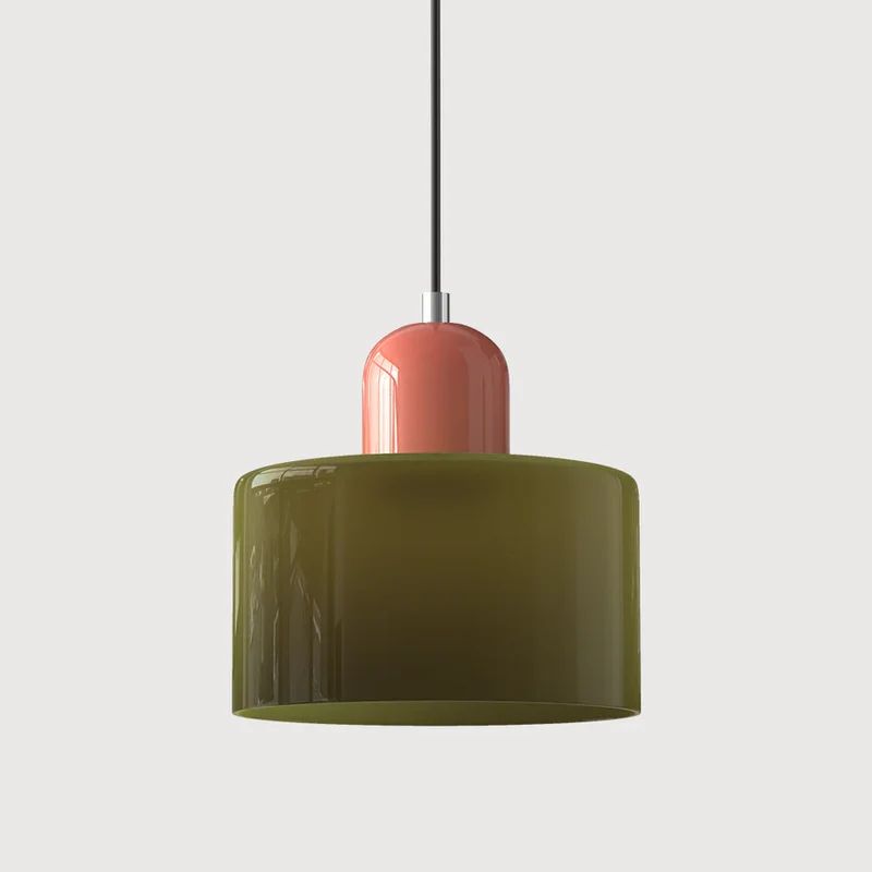Luminaire Scandinave En Verre Coloré Long