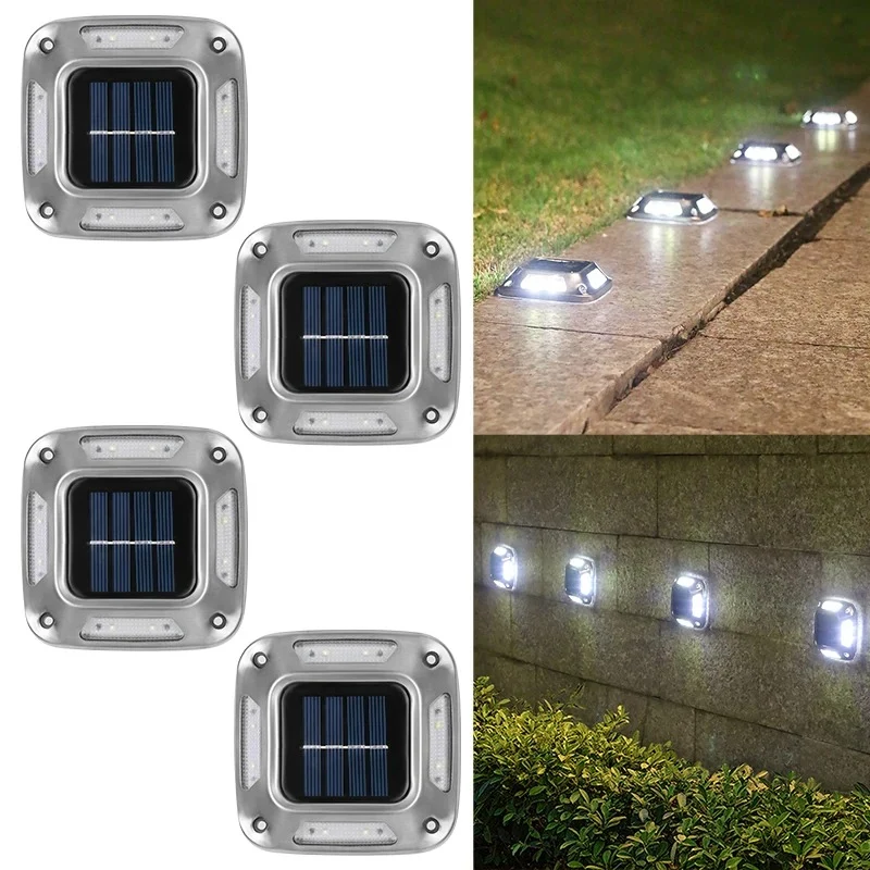 Lot de 4 Spot Solaire LED Orientable pour Jardin