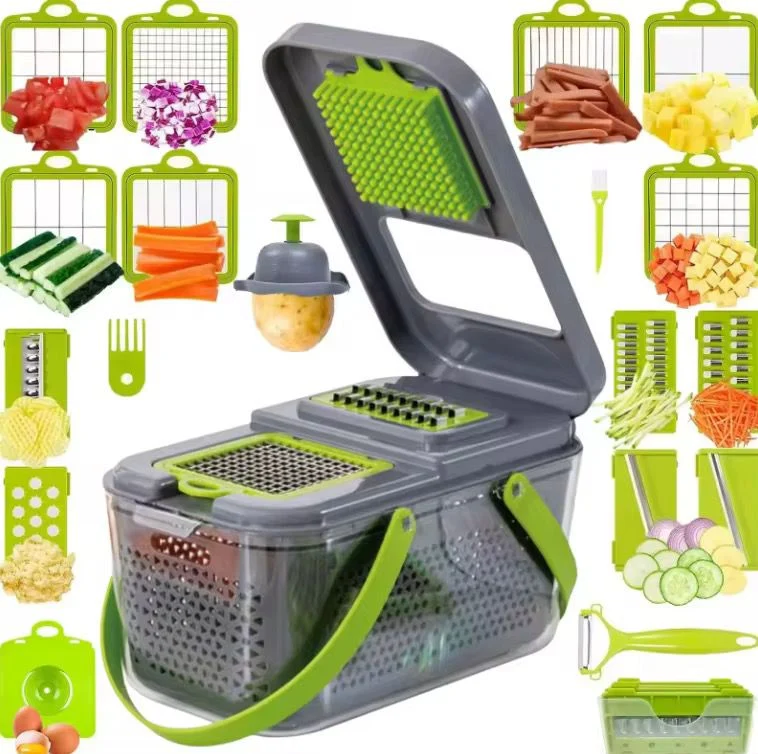 Coupe-Légumes Multifonction 22 en 1 avec Bac Collecteur – L’Assistant Cuisine Complet