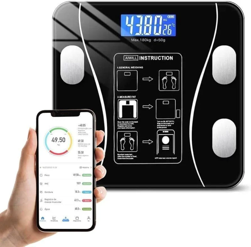 Pèse-personne connecté Bluetooth – Balance intelligente avec application mobile