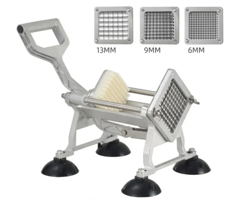 Coupe-Frites Professionnel Acier 3 Lames – 13mm, 9mm, 6mm | Antidérapant Dakar