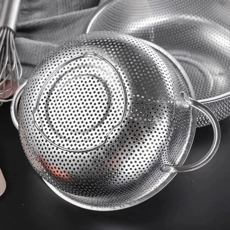 Passoire Inox Perforée – Égouttoir Cuisine Carré & Rond | Acier Inoxydable Premium