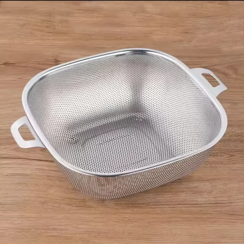 Passoire Inox Perforée – Égouttoir Cuisine Carré & Rond | Acier Inoxydable Premium