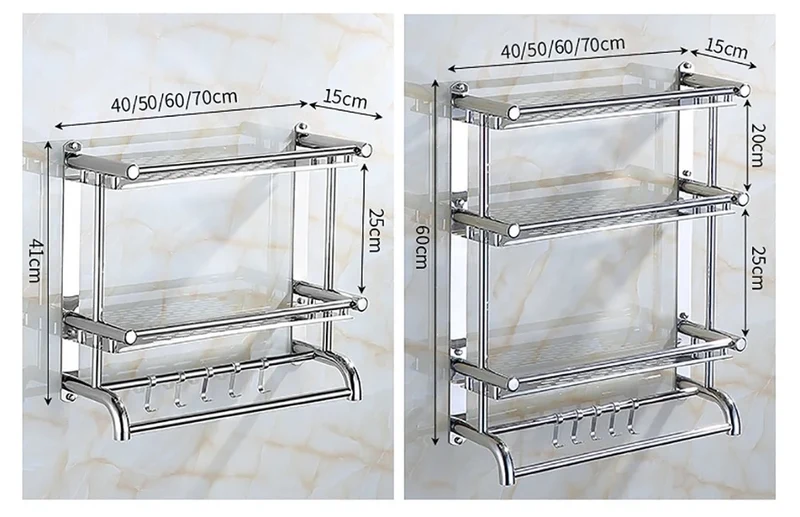 Étagère de Toilette Murale – Rangement Salle de Bain Pratique et Élégant