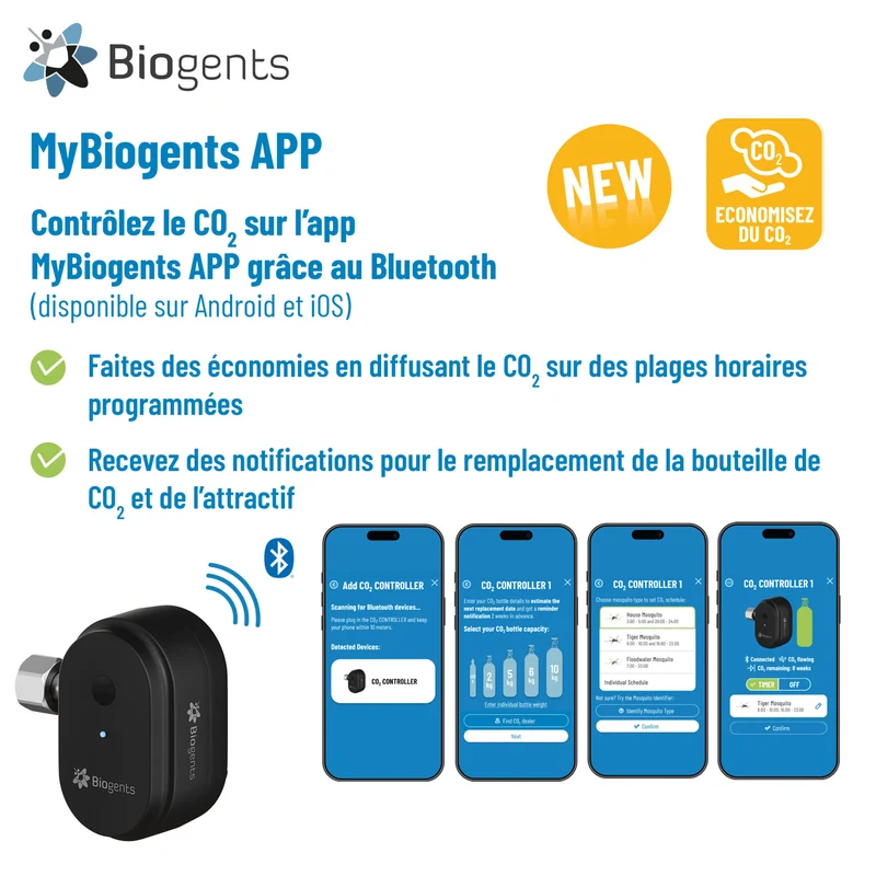 Kit booster CO₂ — Pour Aero Trap & BG-Mosquitaire (multiplie par 5 les captures)