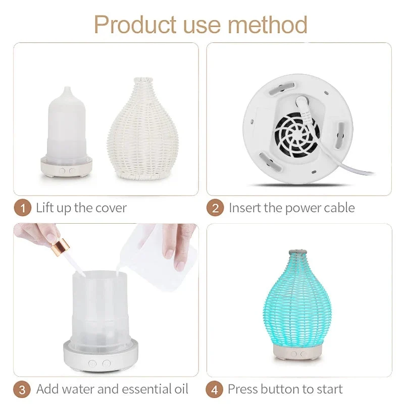 Diffuseur d’Arôme LED Bois Naturel