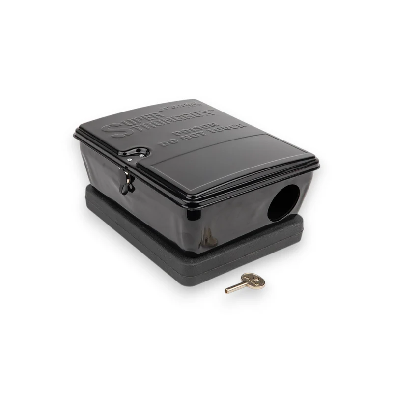 Station d'Appâtage Inviolable JT Eaton 912-BK Super Strongbox – Acier Thermolaqué Noir, Pavé Inclus