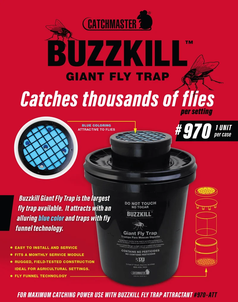 Catchmaster, Piège à Mouches Géant Buzzkill avec 2 Pièges et 4 Attractifs