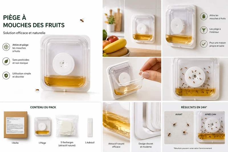 Onguard Piège à mouches à fruit commercial – Boîte de 12