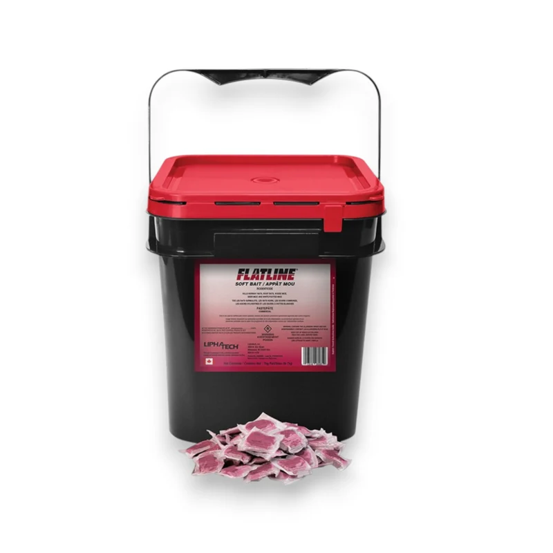 Appât mou Flatline – Rodenticide anticoagulant de première génération, usage intérieur et extérieur