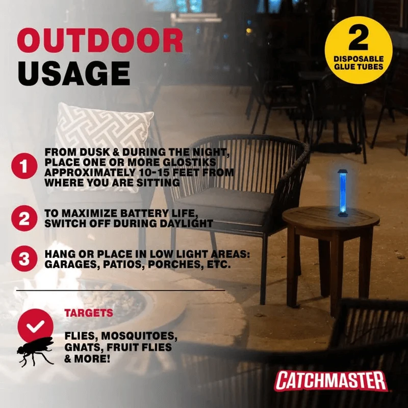 CATCHMASTER GLOSTICK, Piège à Mouches Intérieur et Extérieur