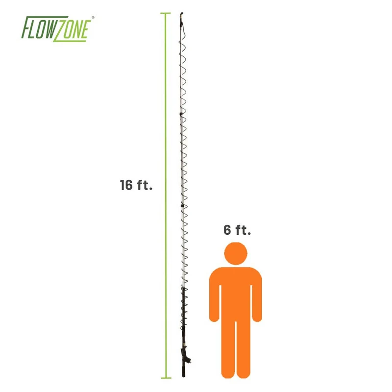 Perche télescopique 16 pieds extensible Flowzone avec ensemble de buses à 45°