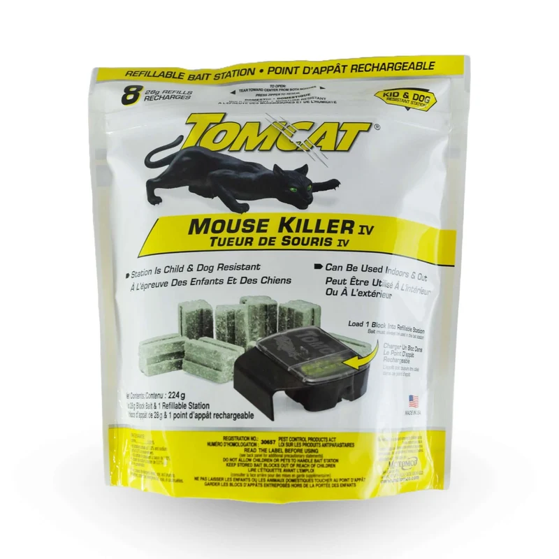 TOMCAT, Station d'Appât de recharge avec Bloc de Rodenticides pour Éliminer les Souris et Petits Rongeurs