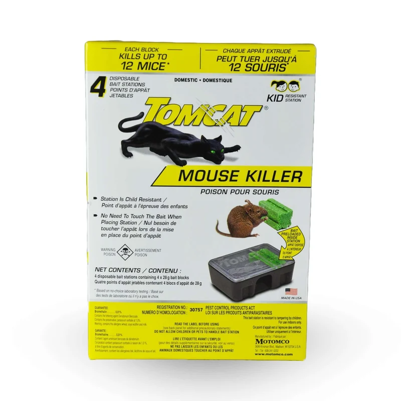 TOMCAT, Station d'Appât avec Bloc de Rodenticides pour les Souris et Petits Rongeurs
