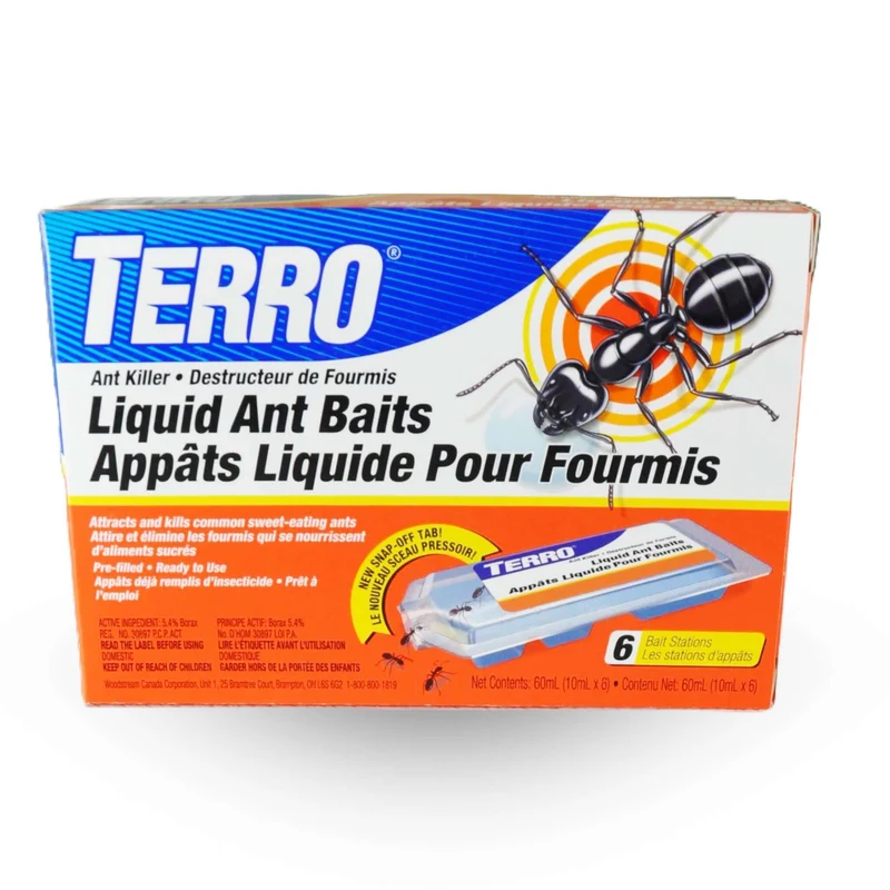 TERRO, Appât Liquide pour Fourmis charpentières à Base de Borax (Paquet de 6)