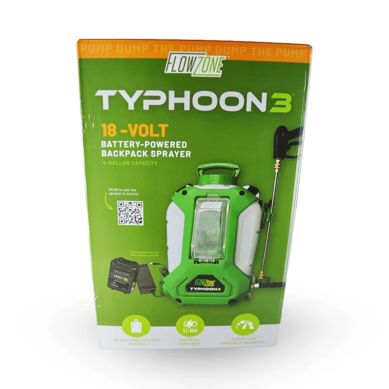 Pulvérisateur dorsal électrique FlowZone Typhoon 3 – 14 L 18V 115 psi