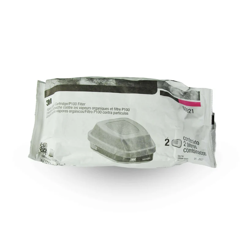 3M 60921 P100 – Cartouches filtrantes vapeurs organiques (lot de 2)