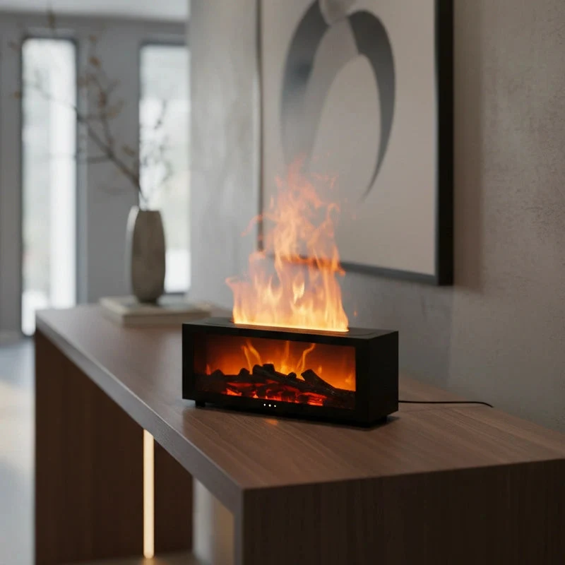 Diffuseur Flamme LED Huiles Essentielles | Feu de Cheminée