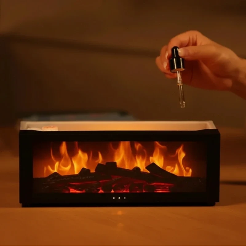 Diffuseur Flamme LED Huiles Essentielles | Feu de Cheminée