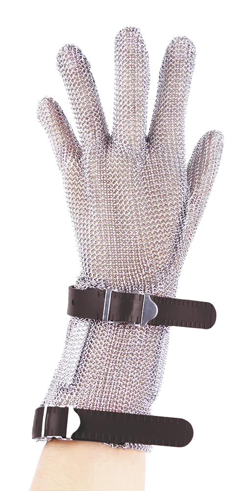 Gant en maille inox à sangle avec manchette