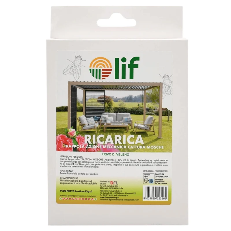 Attrattivo Alimentare Per Trappola Ecologica 2 Buste Da Ml 25 Gr | Per Uso Agricolo Professionale
