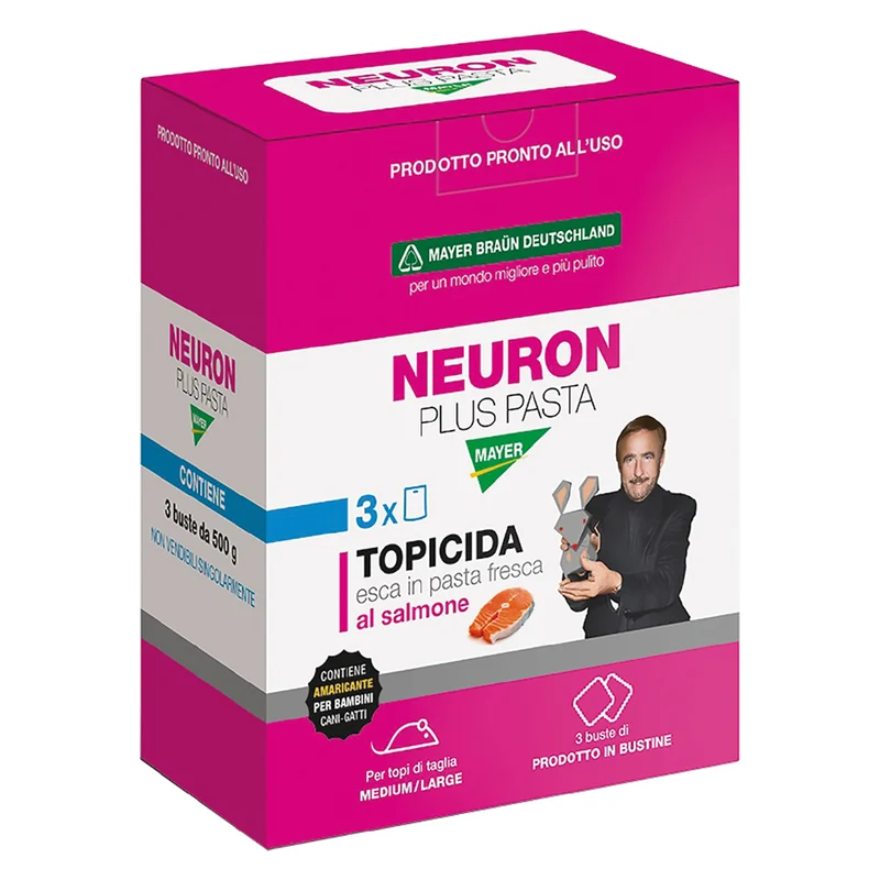 Esca Topicida 'Neuron' Gr. 1500 - Cf. 3 Buste (500 Gr.) Mayer Braun | Per Uso Agricolo Professionale