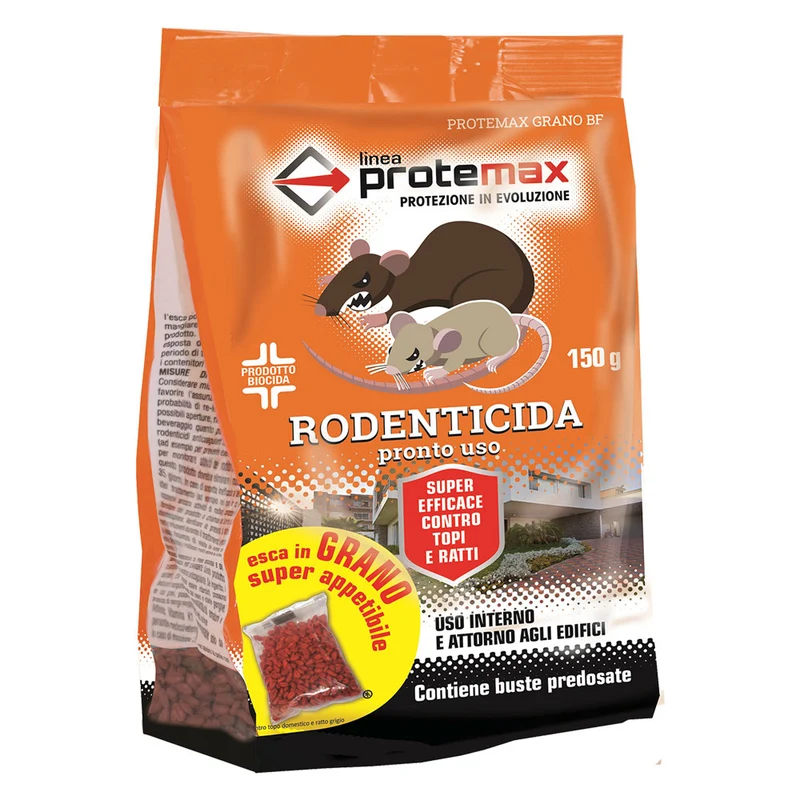 Esca Topicida In Grano 'Bf' Gr. 150 Protemax Confezione Da 8 Pezzi | Per Uso Agricolo Professionale