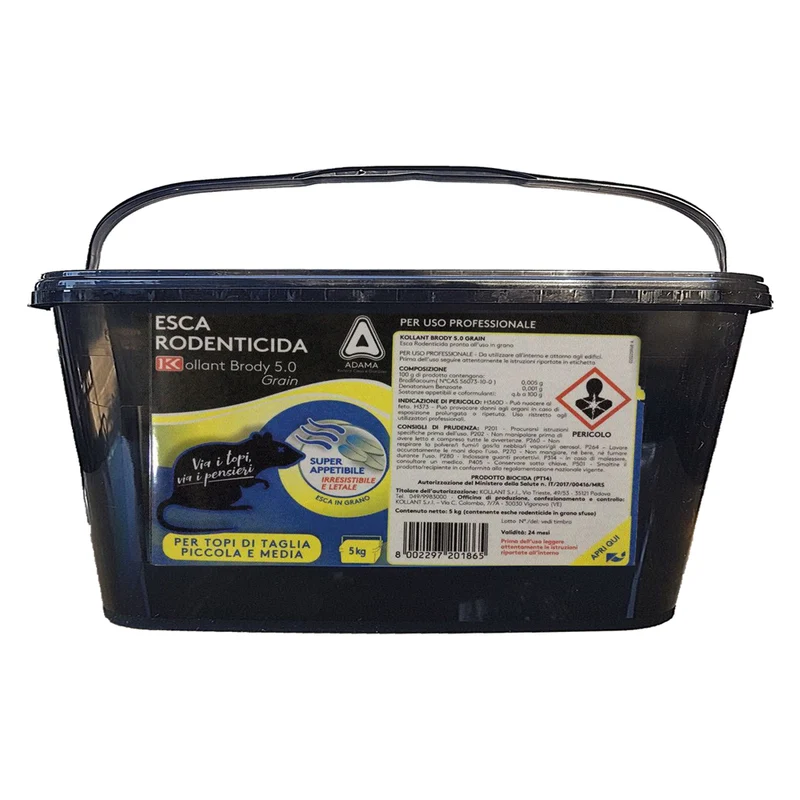 Esca Topicida In Grano Gr. 1500 - Cf. 3 Buste (500 Gr.) Kollant | Per Uso Agricolo Professionale