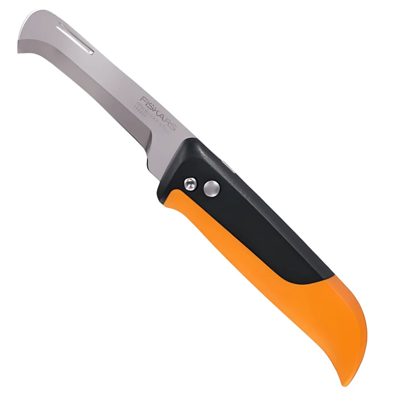 Coltello Professionale Per Ortaggi Fiskars K80 | Lama In Acciaio Inox 7,7 Cm | Blocco Sicurezza Ergonomico | Pieghevole Compatto | Taglio Preciso Steli E Gambi Sottili