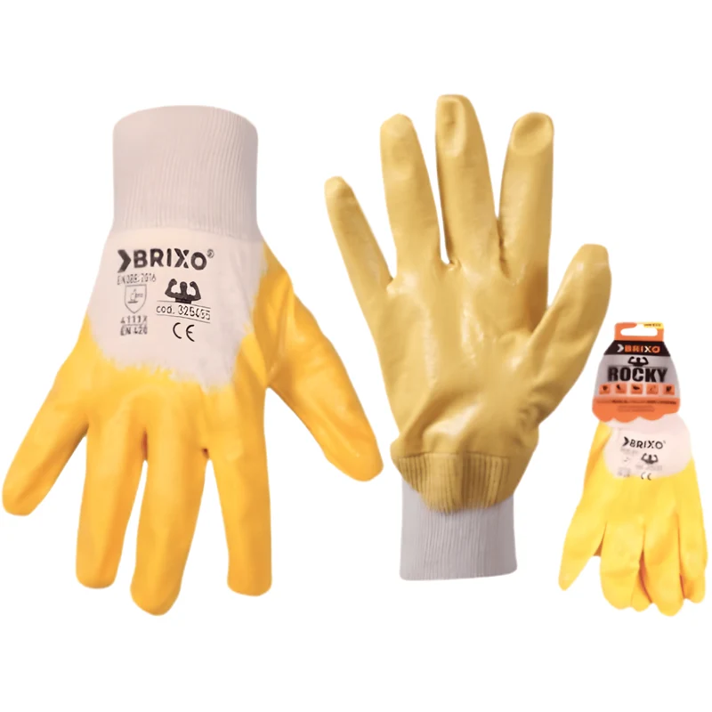 Guanti Da Lavoro BRIXO Rocky In Maglia Leggera Con Rivestimento NBR | Massima Presa E Comfort